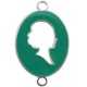 Bedel 2 ogen Camee Zilver-emerald green